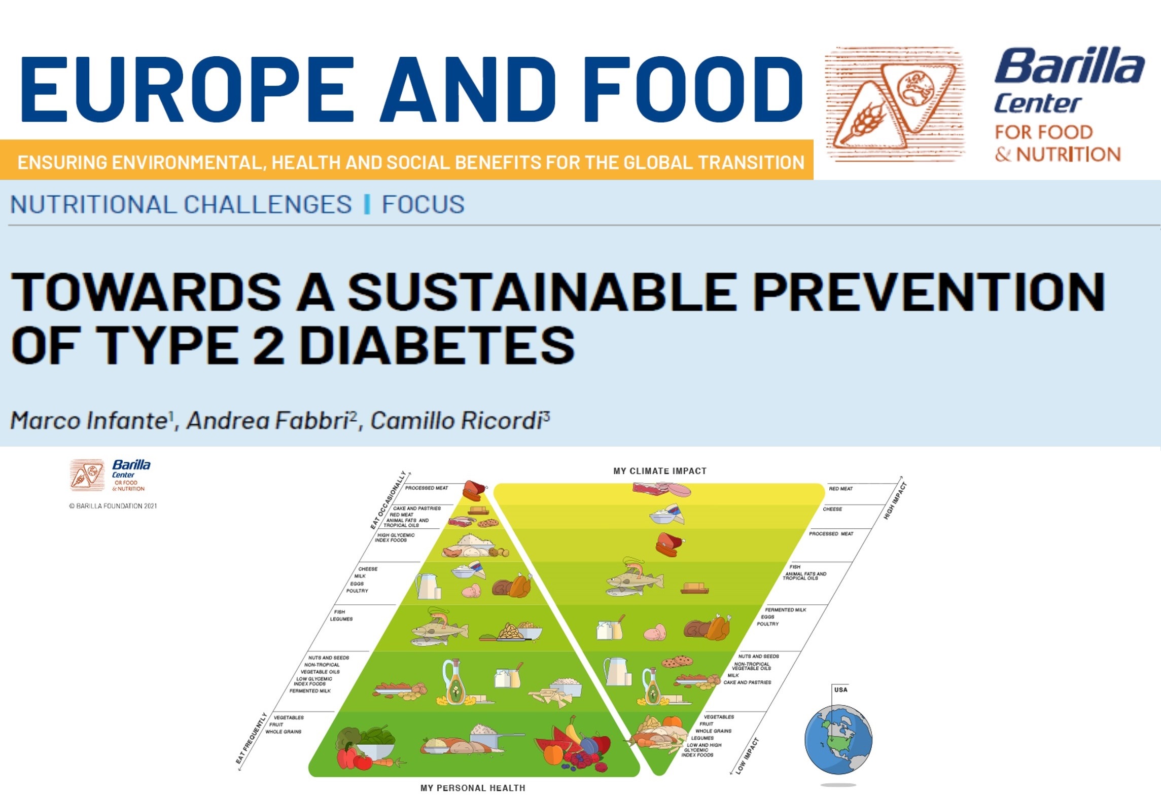 Dr. Infante’s contribution to the Europe And Food Report by The Barilla Center for Food & Nutrition 2021 – Towards a sustainable prevention of type 2 diabetes